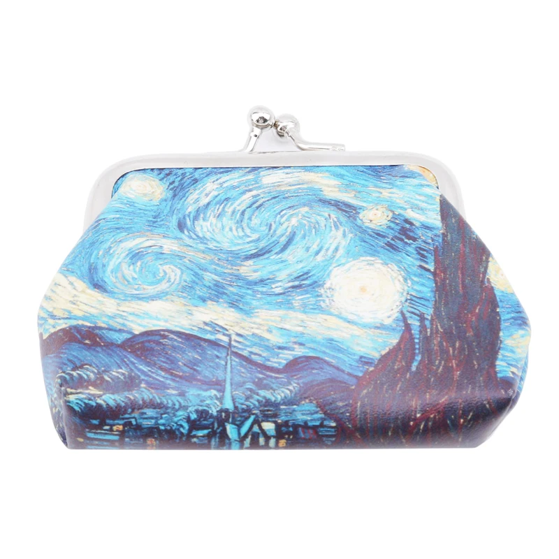 Новинка Женский винтажный Кошелек для монет Дамский кошелек с принтом кожаный