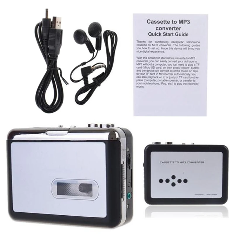 Портативная Кассетная лента с USB на MP3 iPod CD преобразователь Захват аудио