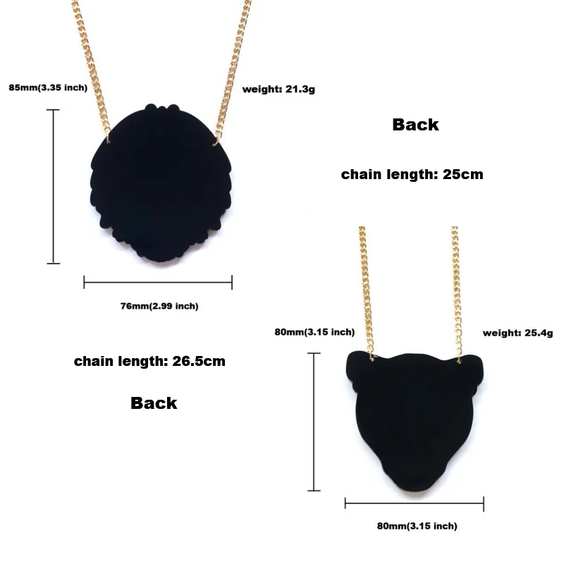 Модное акриловое женское ожерелье с изображением животного льва и леопарда |