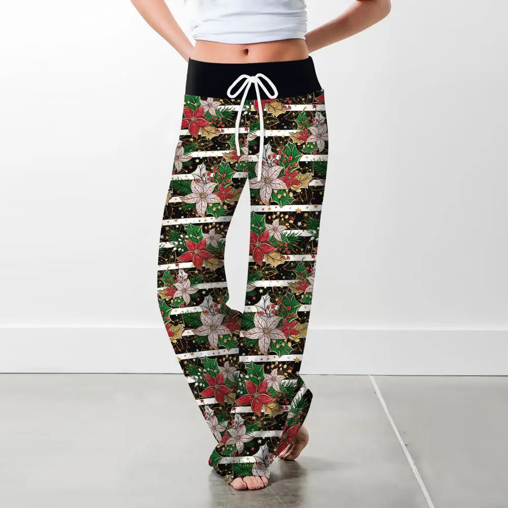 

Womens Cat Prints Yoga Pants Deer Prints Loose Trousers New Fashion Workout Wide Leg Pants Comfortable Casual Long Pants