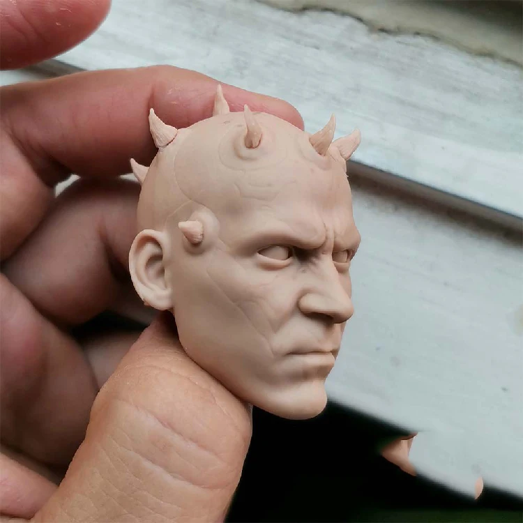 1/6 Неокрашенная бесцветная голова Darth Maul модели для 12 дюймовых фигурок игрушек
