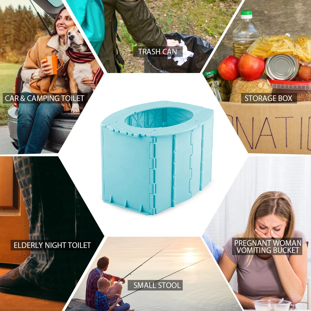 

Portable Folding Toilet Commode Porta Potty Car Toilet Camping Toilet for Travel Bucket Toilet Seat for Camping Hiking Long trip