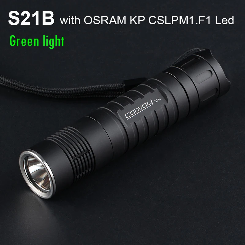 Конвой S21B с KP CSLPM1.F1 зеленая световая вспышка фонарик Linterna Led Lanterna 21700