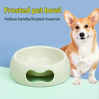 pet supplies round single bowl large non slip feed food water feeder plastic dog cat smooth storage matte high feet big