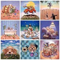 5d diy diamond painting cartoon cute cat and dog cross stitch full drill mosaic 3d embroidery home decor stitch gift for kids