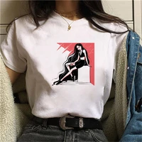 2021 pretty lady printed t shirts 90s printing summer print lady sleeve tops tshirt new early spring and summer korean style