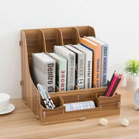 korean desktop large wooden bookshelf drawer type storage box magazine book office file rack desk organizer