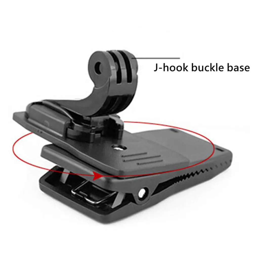 360 Degree Rotation Clip Backpack Hat Clamp + J-hook Buckle Base for Gopro Hero 8/7/6/5/4/3/3+ SJCAM Xiaomi Yi | Электроника