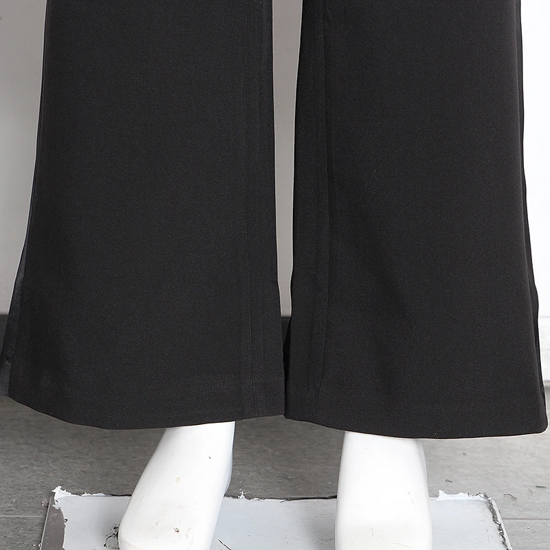 TWOTWINSTYLE Streetwear Irregular Trousers For Women High Waist With Sashes Straight Pants Female Spring Fashion New 2020