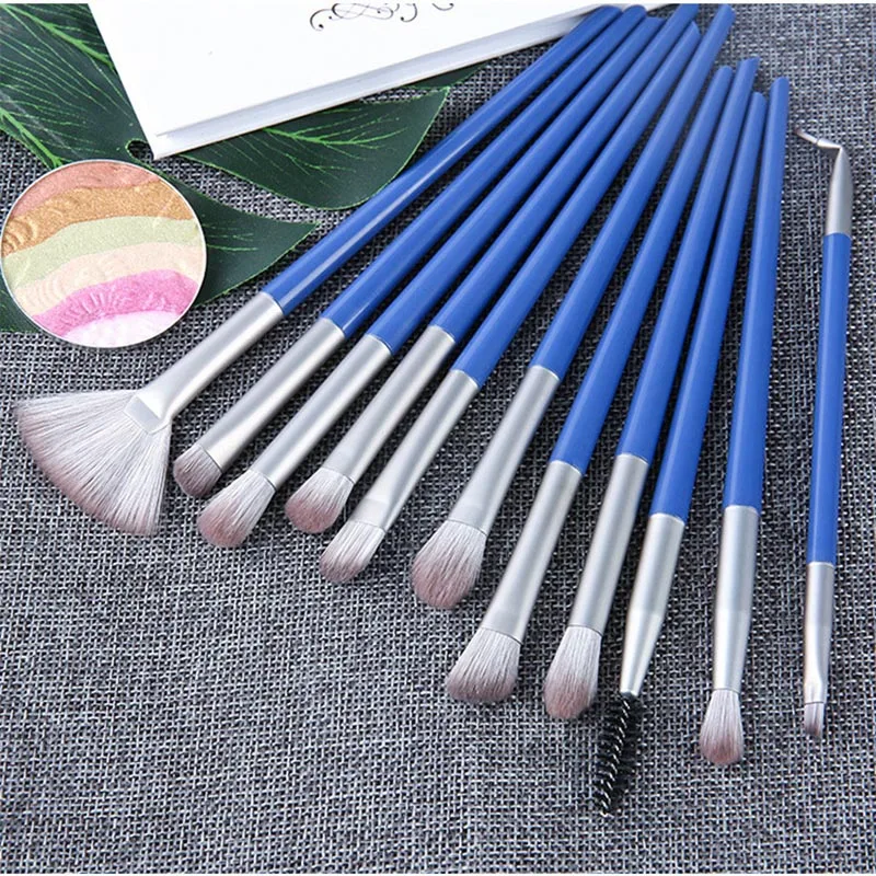 12 шт набор кистей для макияжа Тени век Смешивание Подводка глаз ресницы кисти