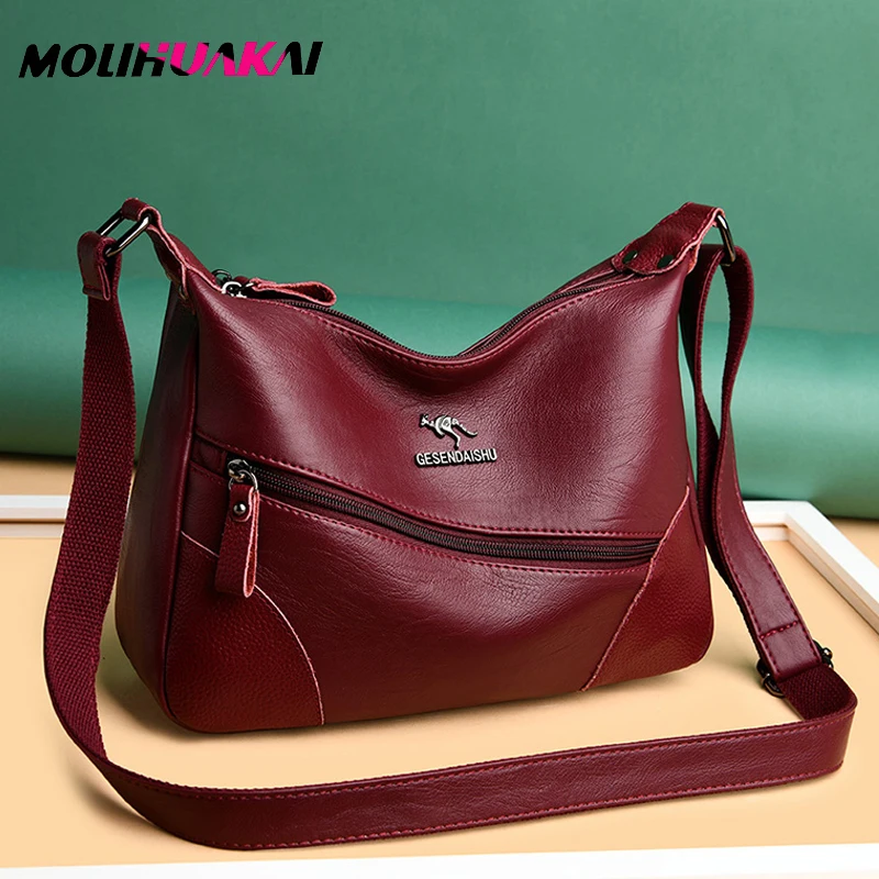 

MOLIHUAKAI Multifunction Women Backpack Casual Travel Shoulder Bag High Capacity Soft leather backpack For Girls Rucksack