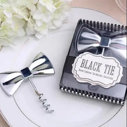 Черный штопор с галстуком 20 шт./лот галстук-бабочка для красного вина подарок