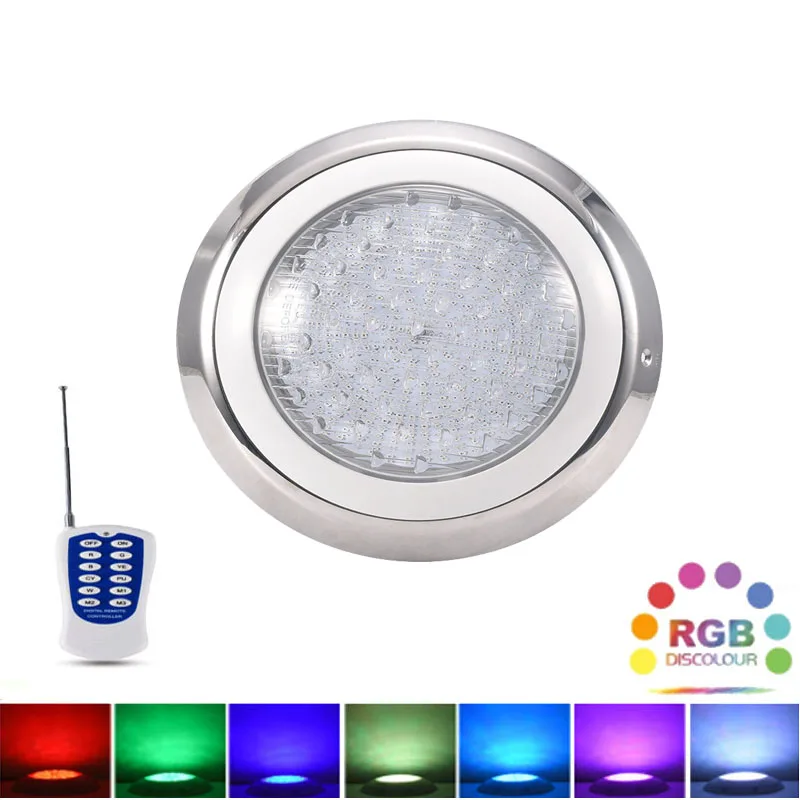 Stainless Steel Ip68 Led Swimming Pool Light 20W30W 40W 50W 60W Silver Waterproof Lamps Underwater Lights AC12V RGB Piscina Lamp