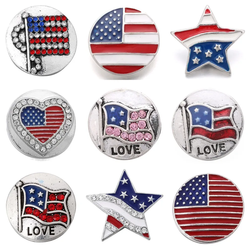 6 шт./лот новые ювелирные изделия с застежкой 18 мм кнопки смешанные кристаллы