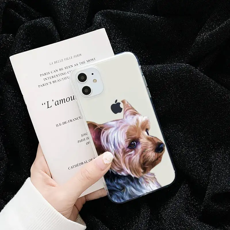 

Yorkshire terrier dog Newest Fashion Phone Case Transparent for iPhone 6 7 8 11 12 s mini pro X XS XR MAX Plus cover funda shell