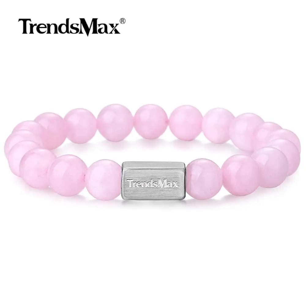 Женский браслет с бусинами 8 мм из натурального берилового камня растягивающийся