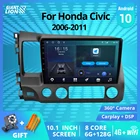 Автомобильный радиоприемник, 10,1 дюйма, 2Din, Android 10, для Honda Civic 2006-2011, автомобильный мультимедийный плеер с навигацией, GPS, 2DIN, Dvd-плеер TPMS, Wi-Fi, 4G