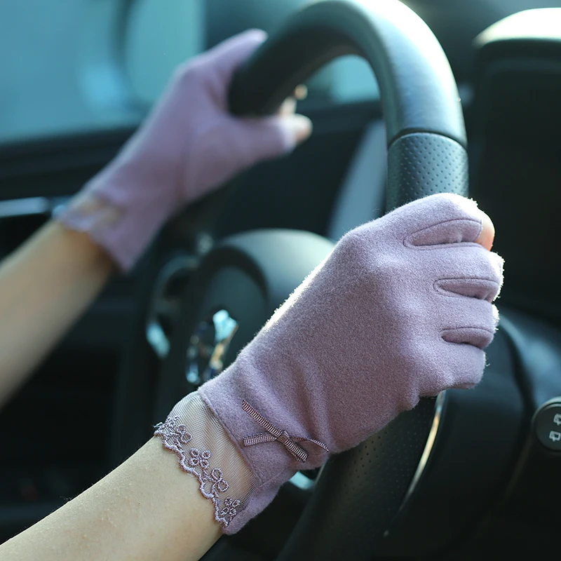 Женские перчатки для вождения зимние теплые ловли женские вязаные с