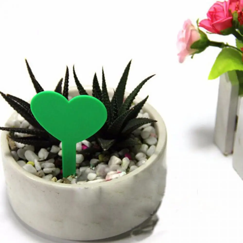 

50pcs Plastic Plant Love Type Tags Markers Nursery Tray Garden Labels Tools Gray Color Wedding Decor Hot Diy Cake Wholesale