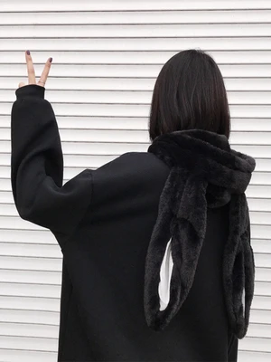 Ruibbit/Новое поступление Сезон осень зима Милый топ с капюшоном и заячьими ушками