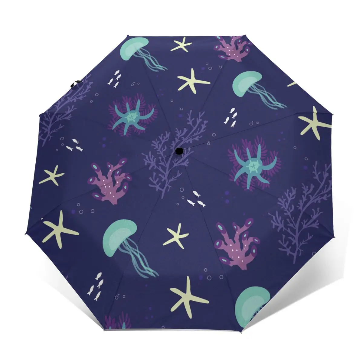 

Автоматический зонт от дождя, Женский трехскладной зонт, Коралловый морской Зонт с животными, ветрозащитный зонт, женский водонепроницаемы...