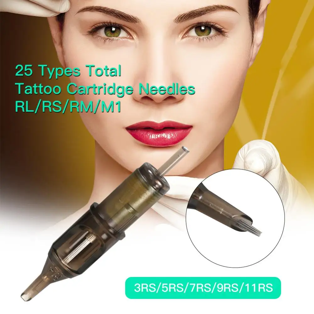50x одноразовые иглы татуировки картридж стерилизованный круглый шейдер 5RS 7 9M1 13