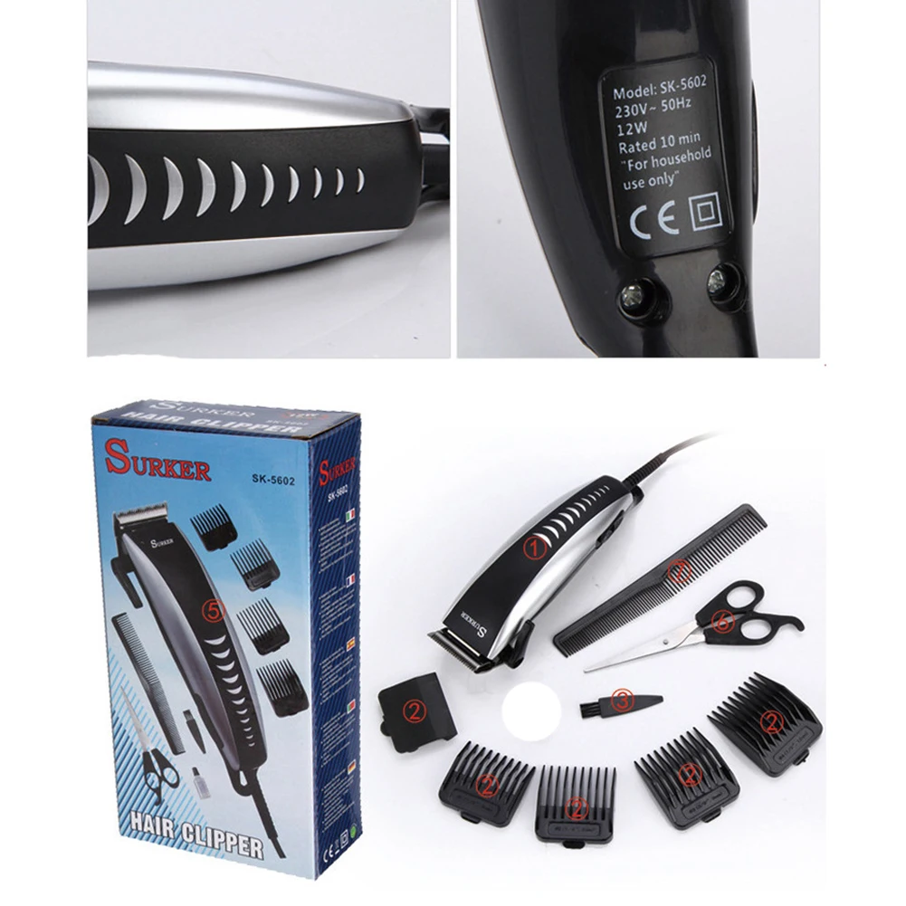 SK-5602 электрическая машинка для стрижки волос проводная триммер бороды стрижка с
