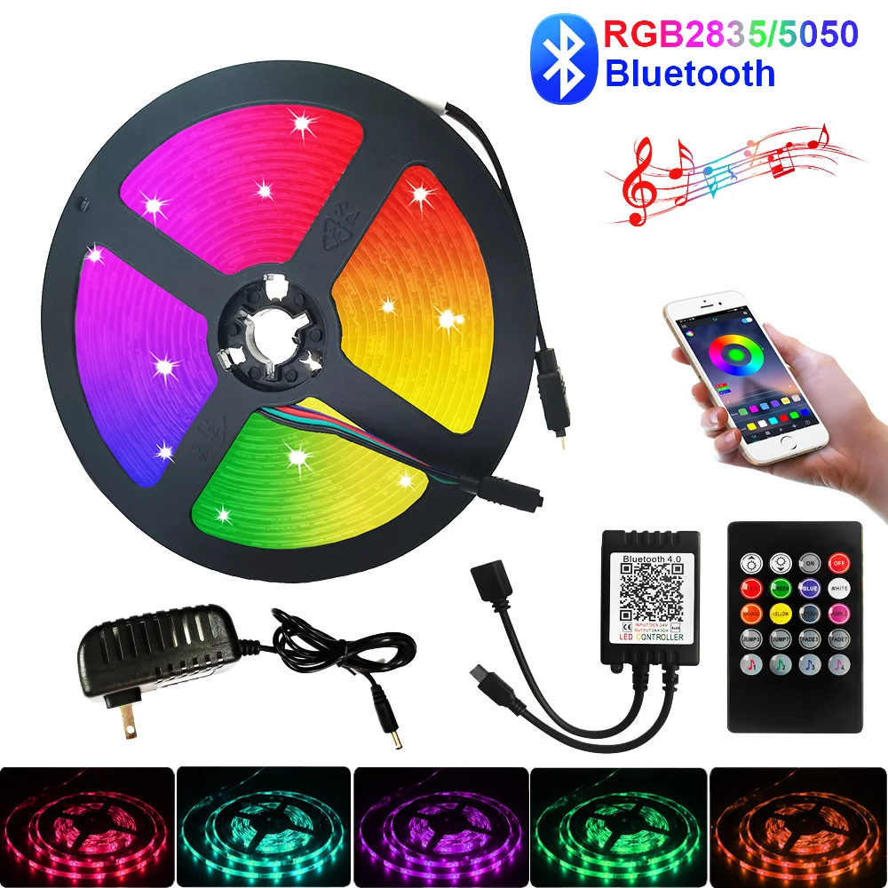 

WIFI LED Strip Lights RGB 5050 Bluetooth SMD 2835 Flexiable RGB Tape Ribbon 5M 10M 15M 20M LED Lamp Light for Room Decor DC 12V