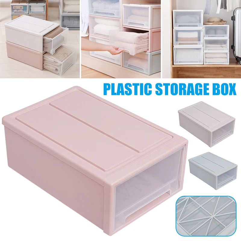 

1Pcs 5/8/13/20L Storage Box Case Organizers Drawer Portable Stackable for Bra Clothes Wardrobe Shoes Briefs Home Organizer