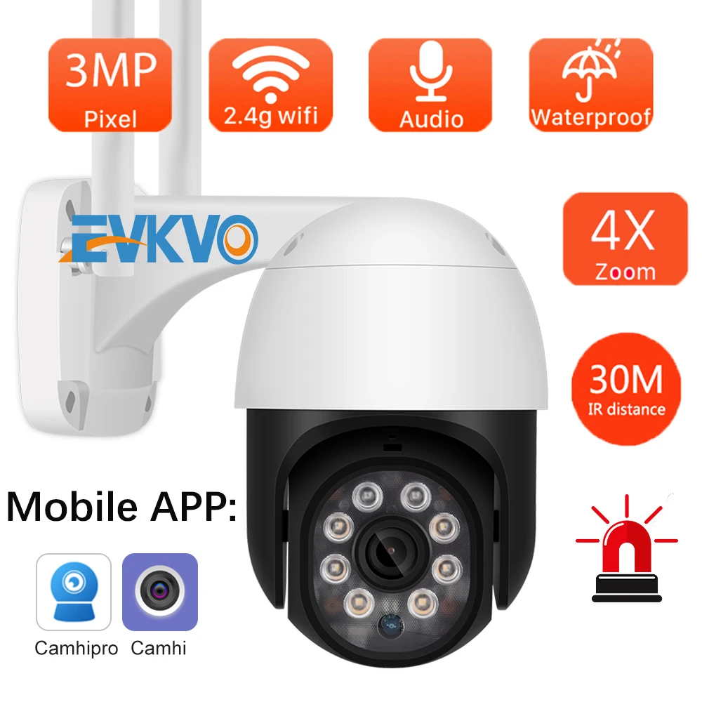 

IP-камера наружная беспроводная, 1080P, 4-кратный зум, PTZ, 3 Мп