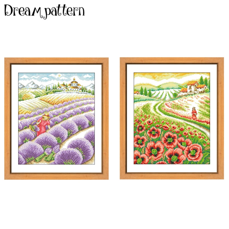 

Набор для вышивки крестиком девушка Лаванда цветы 18 карат 14 карат 11 карат хлопковая шелковая нить белая ткань вышивка своими руками