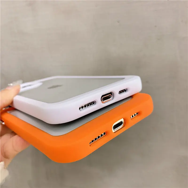 

Shockproof Bumper Transparent Phone Case For iPhone 12 Pro Max 11 12 Mini XS Max XR X 7 8 Plus 12 Pro 11 Clear AcrylicBack Cover