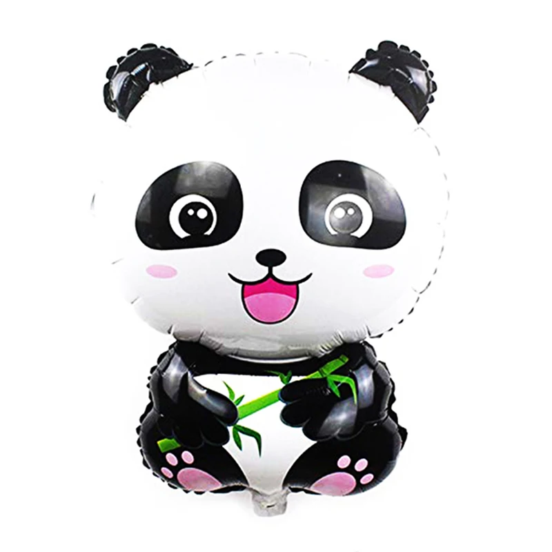 Мультфильм юбилеи воздушный шар с пандой черная фольга день рождения ребенка душ