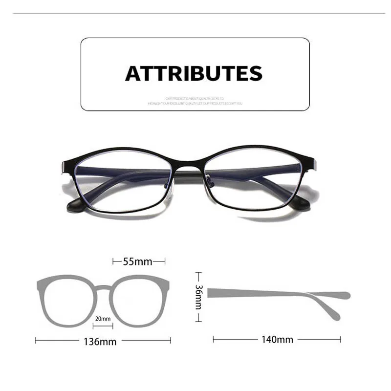 

iboode Anti Blue Light Square Frame Finished Myopia Glasses Women Men Nearsighted Eyeglasses Diopter -1.0 To -3.5 Unisex Eyewear