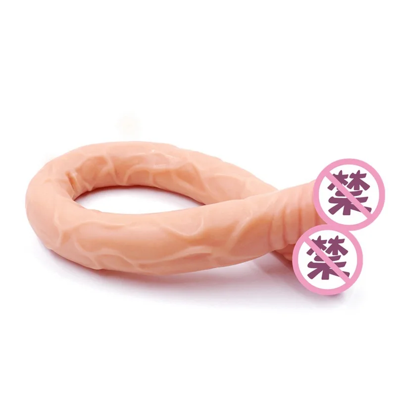 Двойной Дилдо супер длинные 21 5 Дюймов гибкий мягкий пенис утешение вибратор