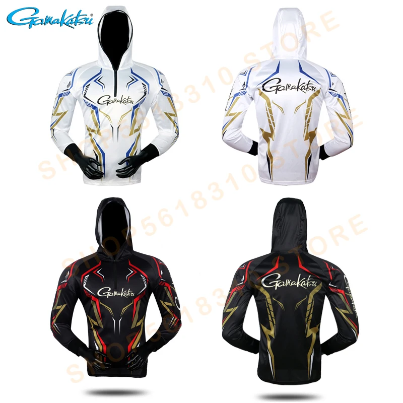 

Gamakatsu Fishing Clothing Long Sleeve Summer Quick-Drying Clothes Anti-UV Sun Protection TShirt Hooded Fishing Shirt