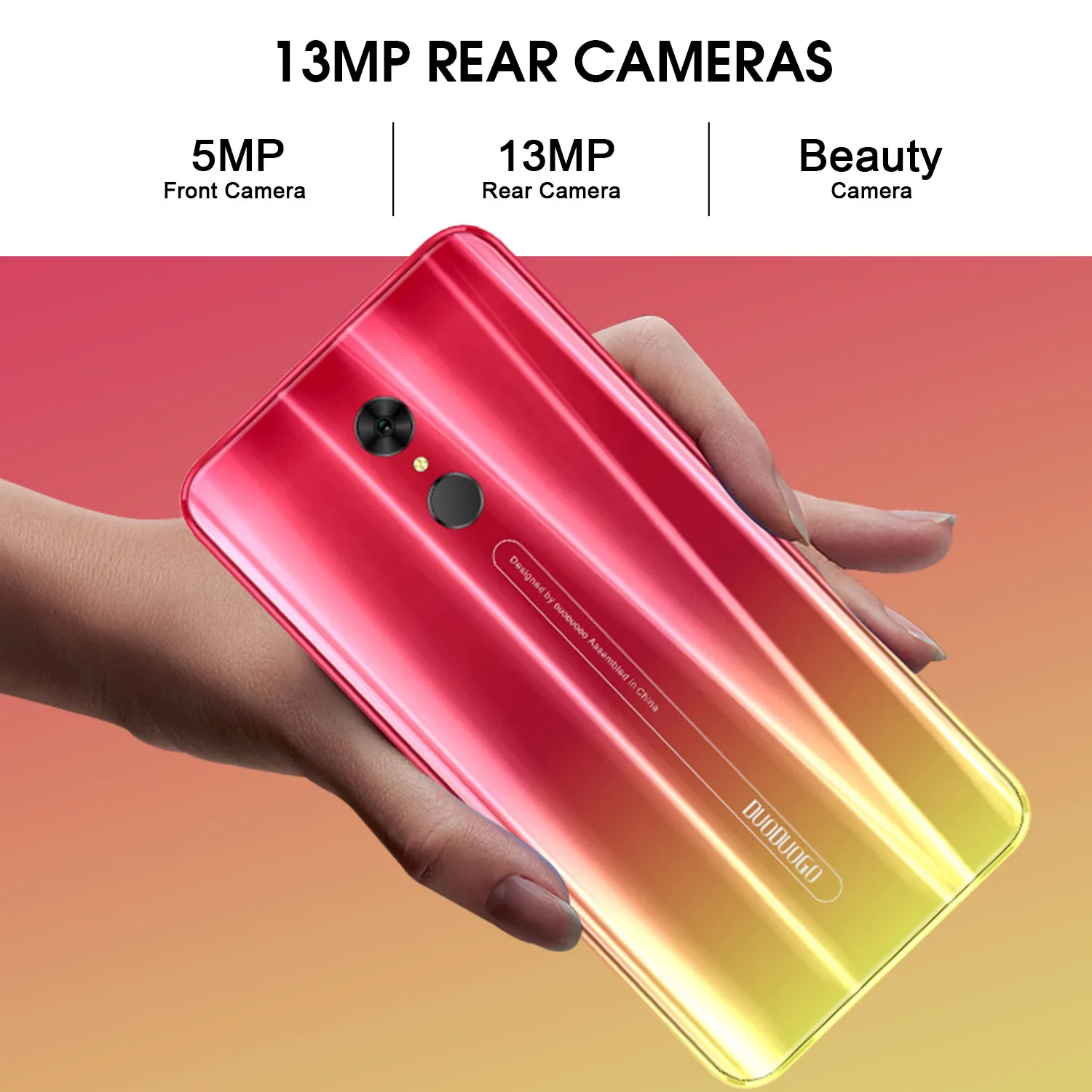 DUODUOGO G55 мобильный телефон Android 9,0 3 ГБ RAM 16 Гб ROM 13MP+ 5MP 5," HD ips 4800mAh отпечаток пальца 4G celular смартфон мобильный телефон