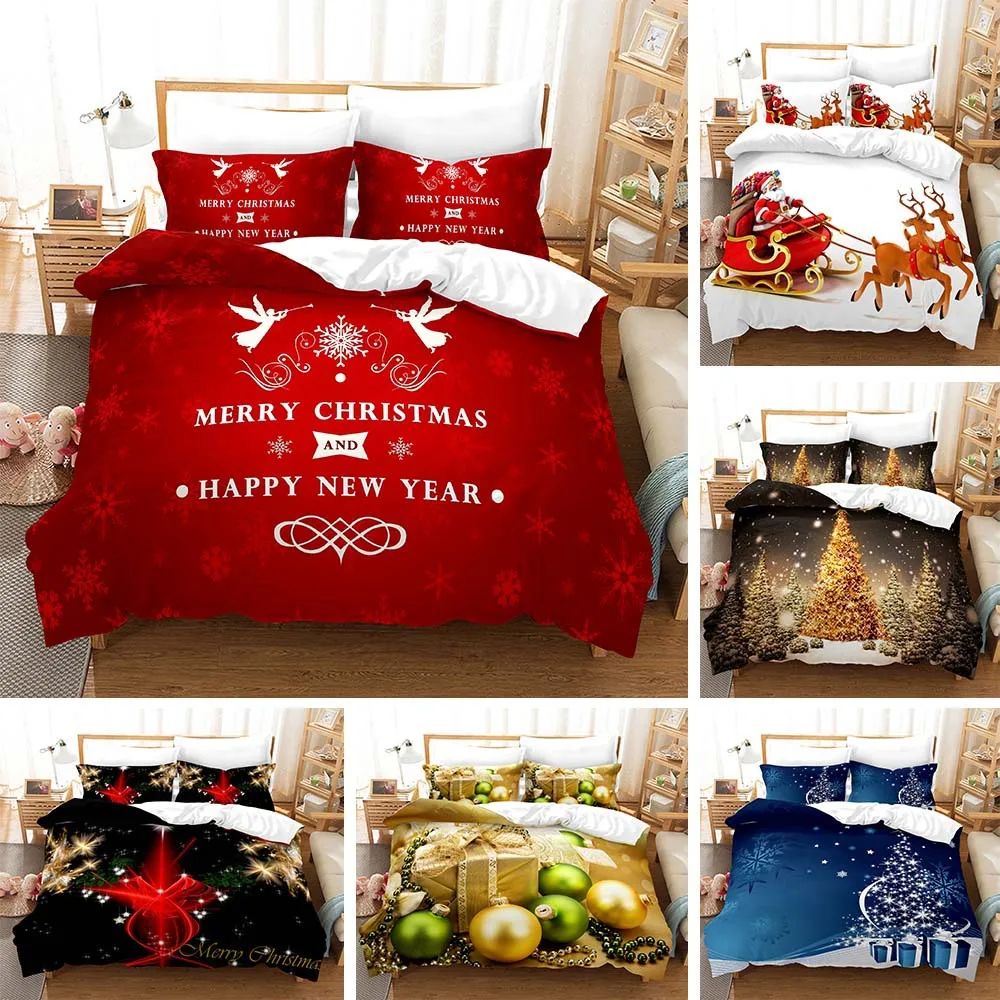 

3D Printed Bedding Set Christmas Bedclothes Festival Bedding Set kawaii Bed Set For Winter Twin Full Queen King Adult And Kids