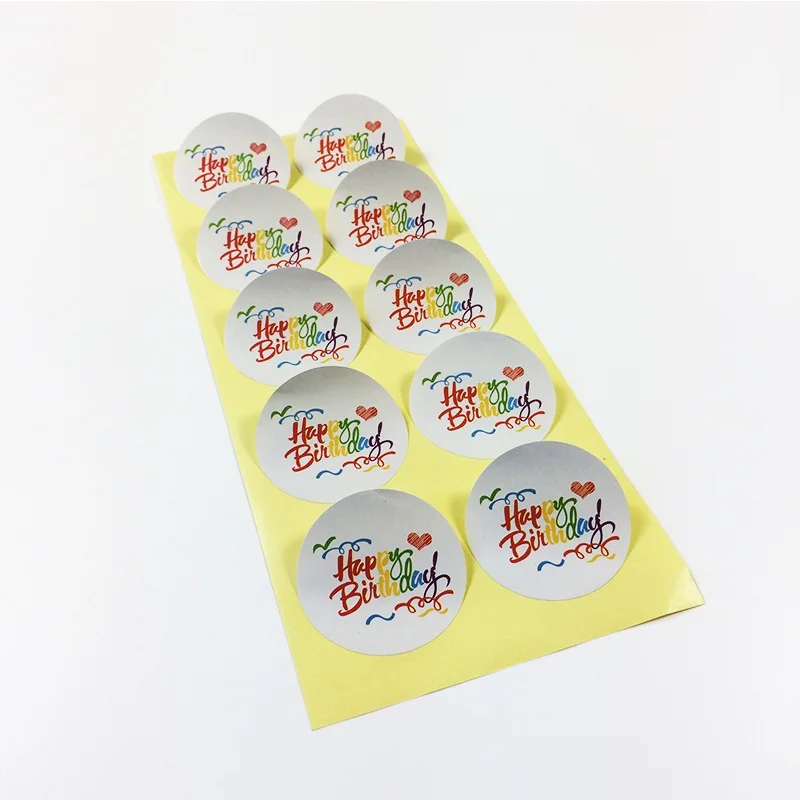 80 шт./лот Радужная круглая Крафтовая наклейка на день