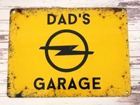 dads opel yellow garage small tin sign retro classic car gift