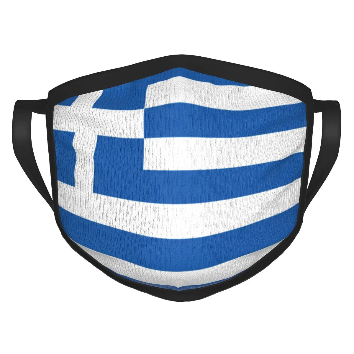 

Flag Of Greece Face Mask Reusable Washable Breathable Black Border Scarf Anti Haze for Adult Women Men present