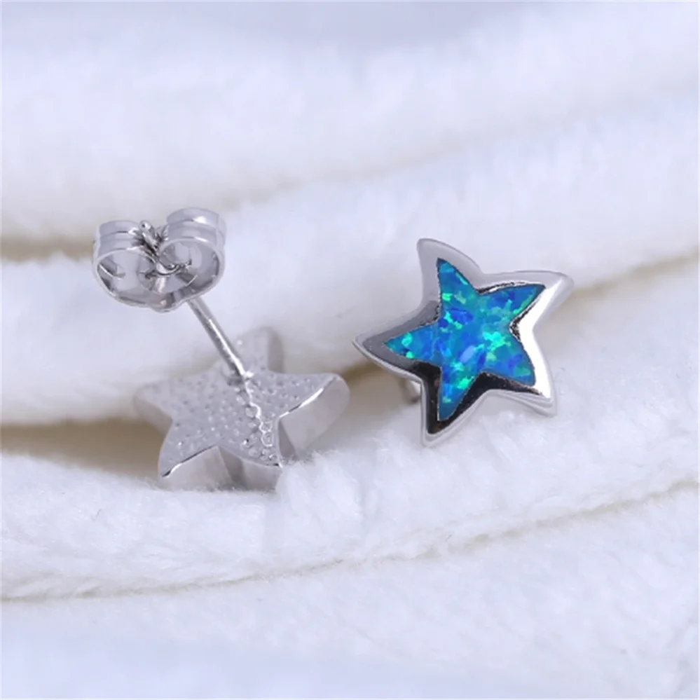 

Trendy Fashion Opal Star Stud Earrings Accessories Earrings Women's Holiday Gift Simple Jewelry Wholesale