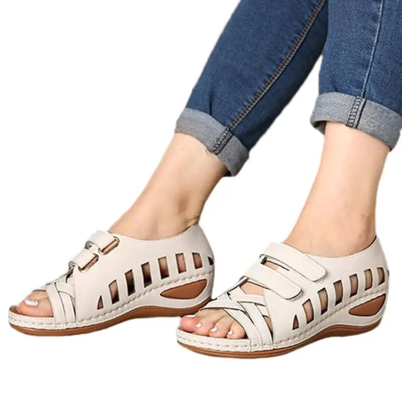 

Summer Women Sandals Gladiator Ladies Hollow Out Wedges Buckle Platform Casual Shoes Female Soft Beach Shoes Zapatos For Woman