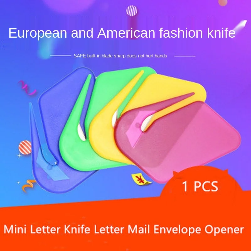 1PC Plastic Mini Letter Knife Mail Envelope Opener Safety Paper Guarded Cutter Blade Office Equipment | Канцтовары для офиса и