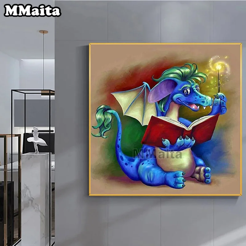 

Cute Dragon 5d Diy Diamond Painting Magic Book Full Square Round Drill Diamond Embroidery Animal Cross Stitch Child Decor GG6125