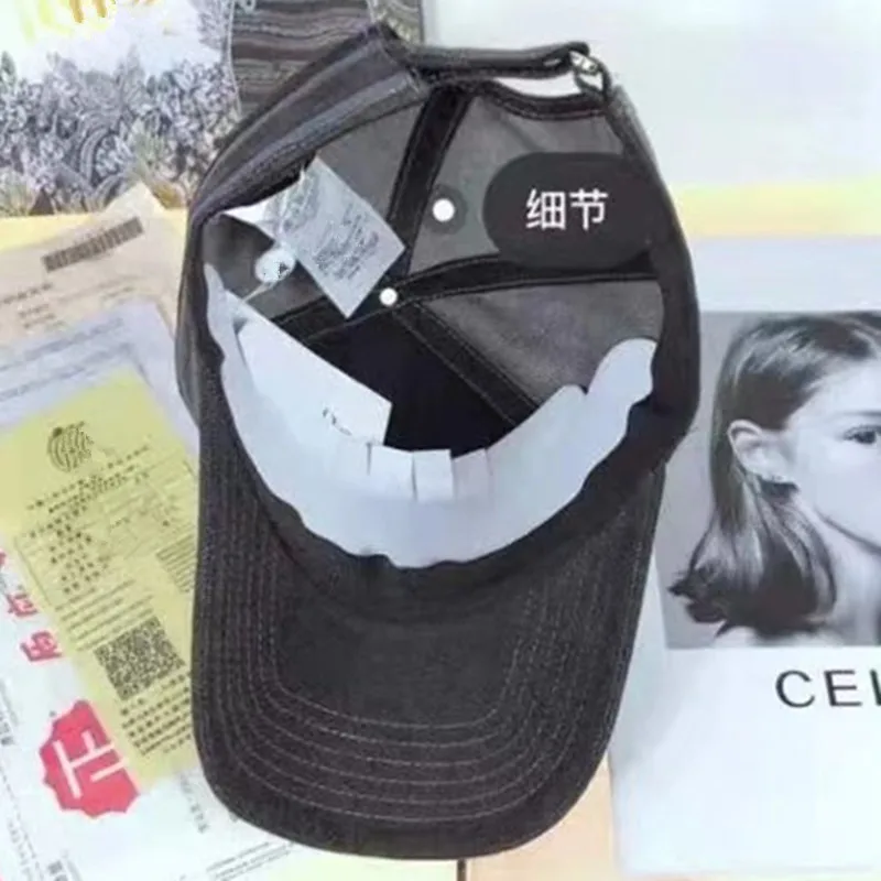 

Branded Denim Baseball Hat Cap for Men Vintage Washed Letter Jean Snapback Cap Retro Sun Hat for Women