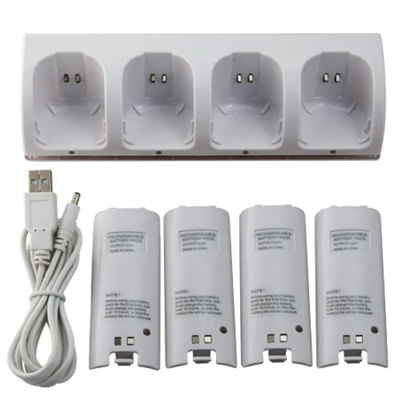 Для nintendo Wii дистанционный контроллер Джойстик Quad 4 слота зарядная док-станция