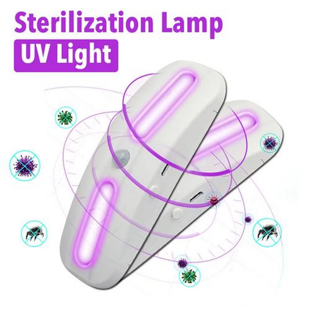

6W Germicidal Lamp UVC Sterilizer Purple Light Dust Mite Eliminator Ultraviolet Quartz Lamp USB Cable for Bedroom Cabinet