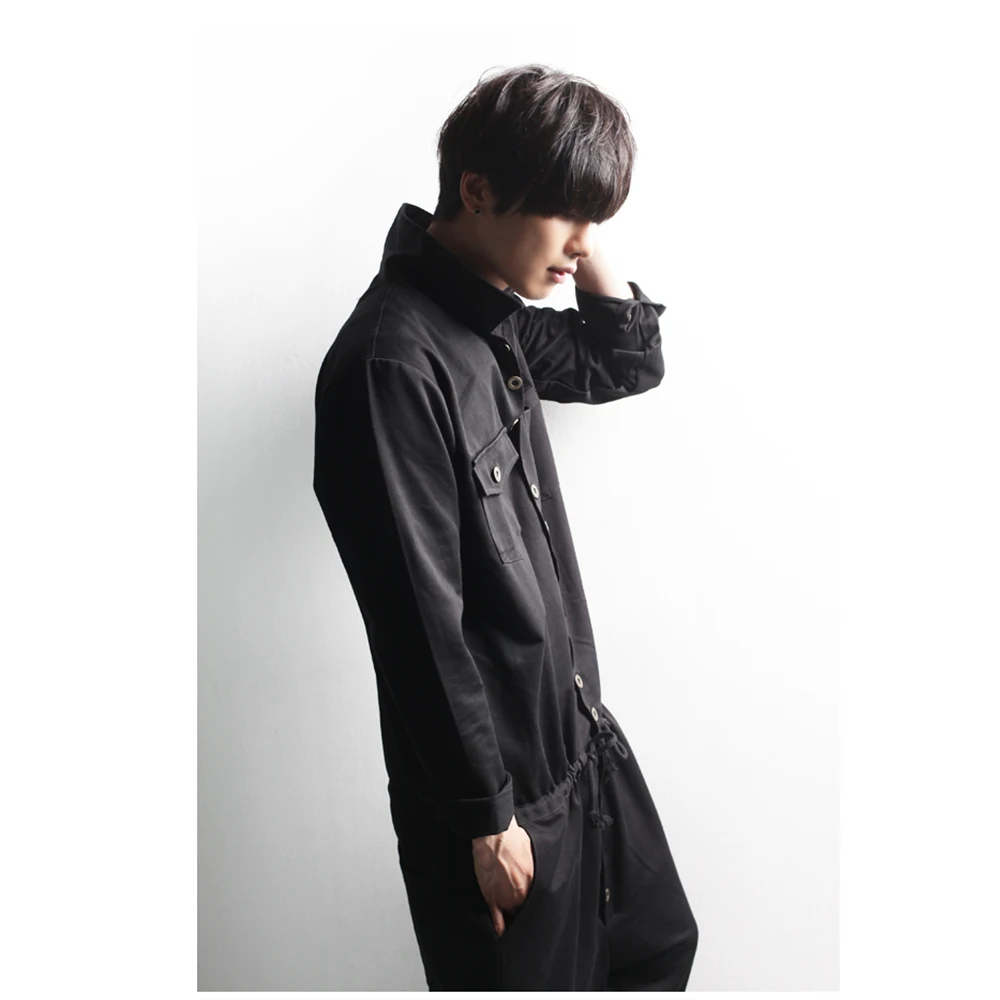 Spring and summer new Korean version of the tide men's personality boots pants jumpsuit brand casual large size fa | Мужская одежда