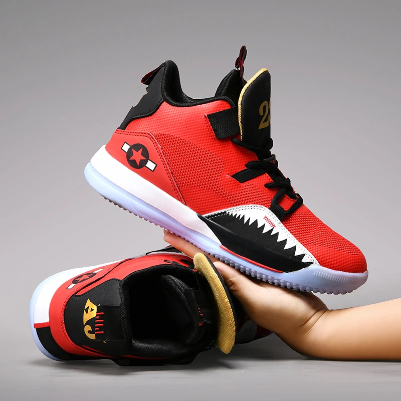 Basketball Shoes Men Women High-top Sports Air Cushion Hombre Athletic Mens Shoes Comfortable Breathable Retro Sneakers